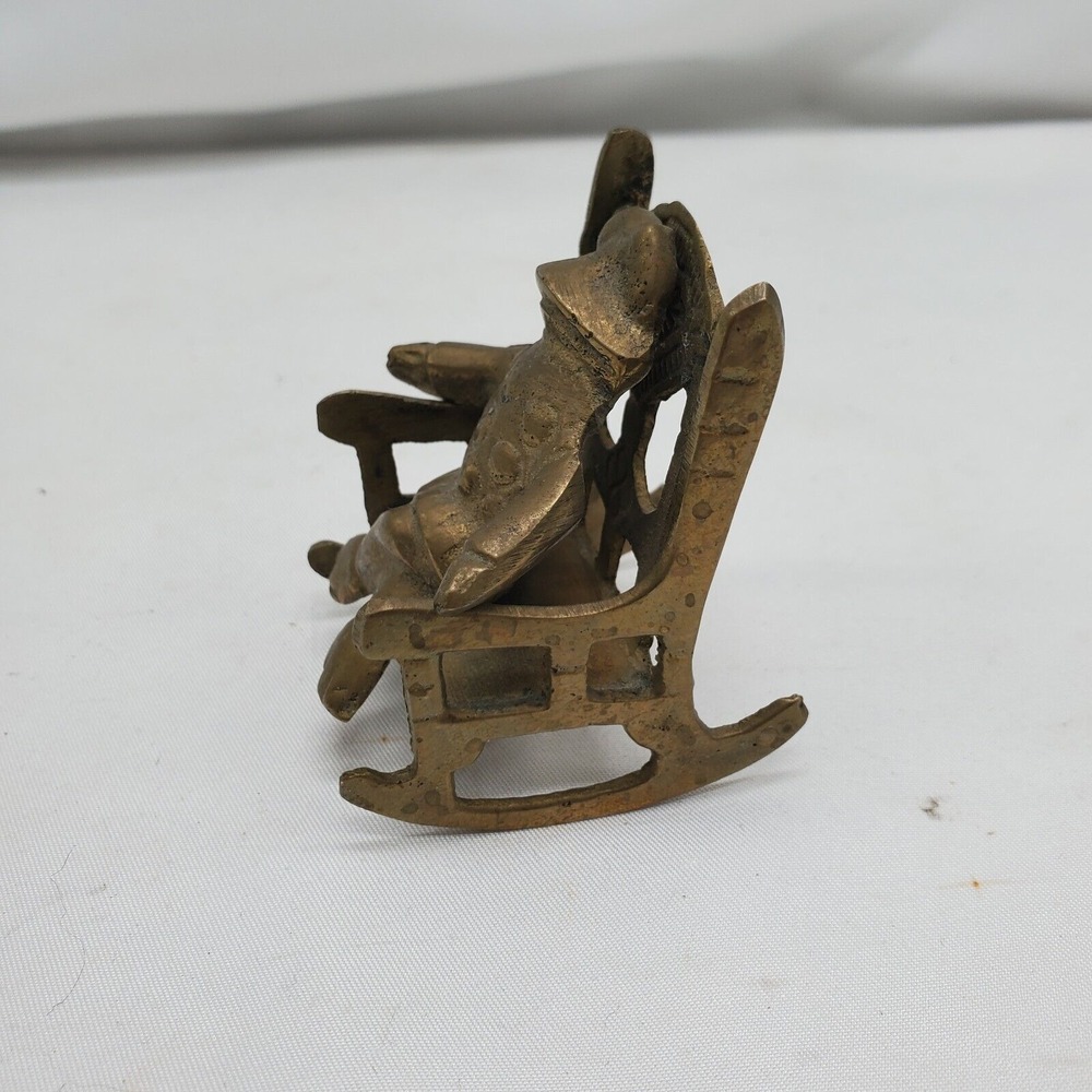 Brass Frog In Rocking‎ Chair - Picture 2 of 6